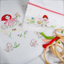 Coperta del bambino culla Red Riding Hood, mano ricamati, della neonata, culla, baby shower regalo