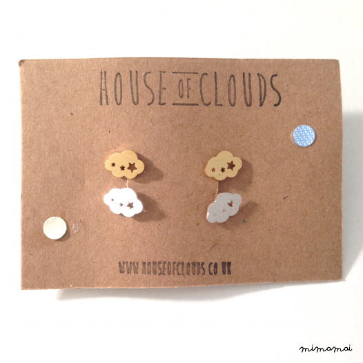 Cloud and star earrings x 2 pairs