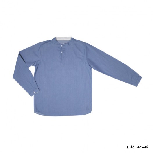 Chemise col mao denim Maxence