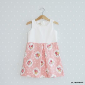 Baby girl Pink and White Dress, Vintage
