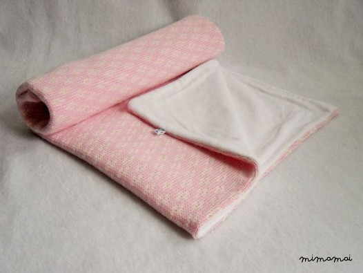 Baby Knit Blanket - Pink / Blue