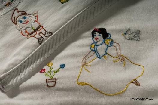 Snow White set 2 asciugamani bagnetto e mano, ricamato a mano, regalo di Natale