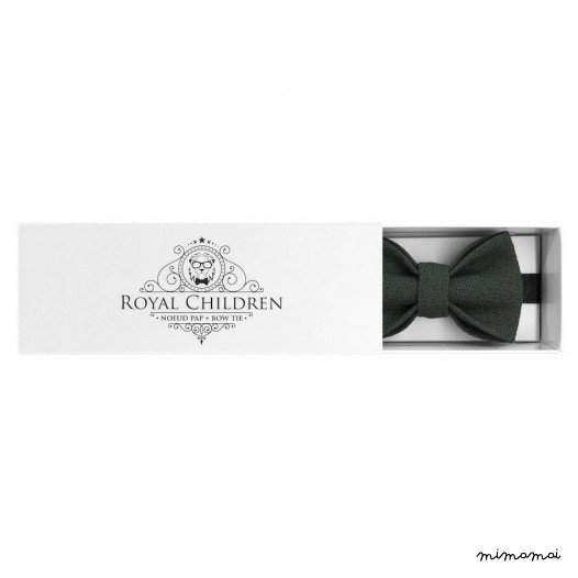 Child green bow tie, wool crepe