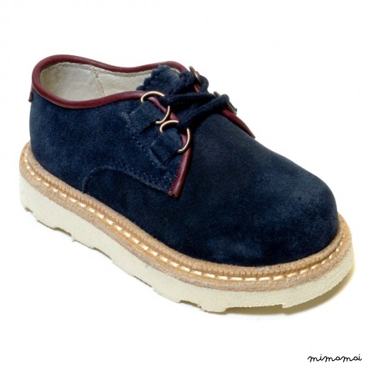 Teddy dressy shoes for boyes in navy and cherry