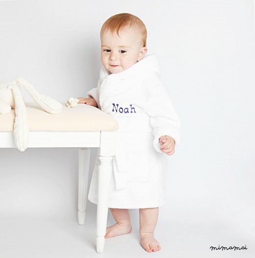 Personalised White Fleece Baby Robe