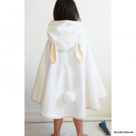 CAPE DE BAIN BOLSA ROSE AVEC POMPON BRODERIE OFFERTE