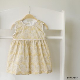 Little Girl Gold Floral Dress
