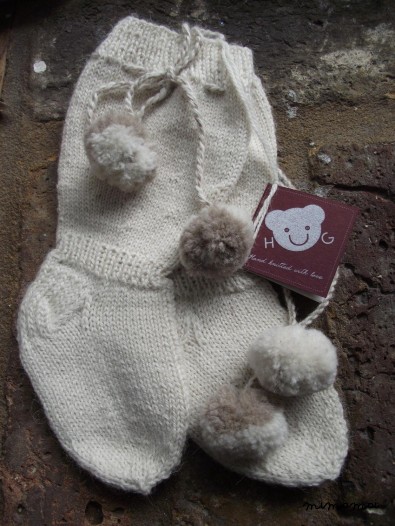 High knee socks with pom poms