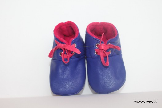 6 - 12 Months Slippers / Baby Shoes Lamb Leather Pink Purple