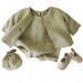 Babies / Girls / Gift Set / Coat, Romper, Hat and Shoes. 100% Linen, Silk and Soft Leather.