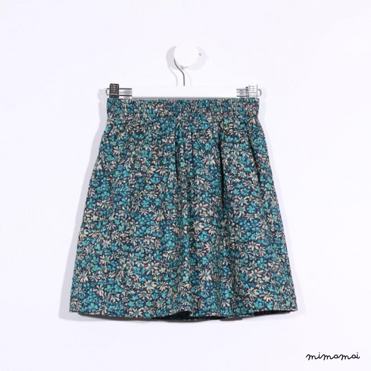 Pull-up Skirt green floral