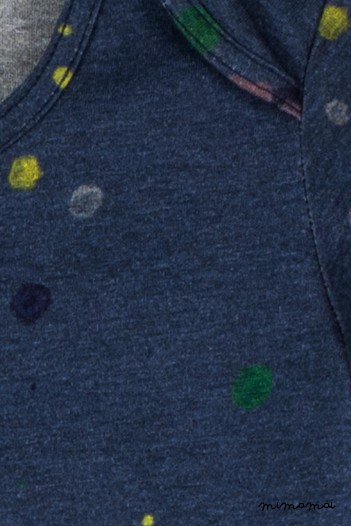 Carla t-shirt in dark blue with the paint splatter print