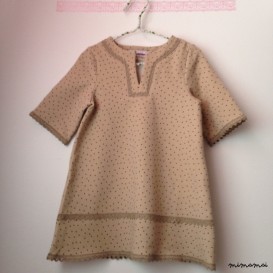 Size 4T Girl beige polka dots dress,Girls dress Girls tunic dress