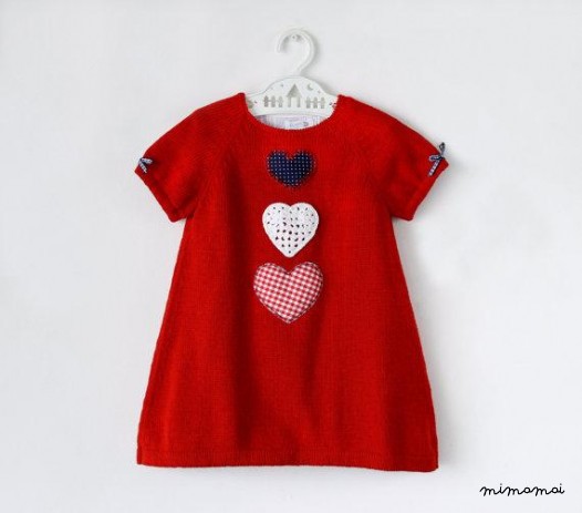 maglia bambino vestito. Rosso. Cuori. 100% cotone. PRONTO a dimensione nave 3-6 mesi.