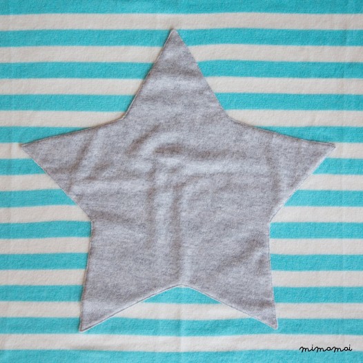 Striped Cashmere Blanket with Star - Turquoise