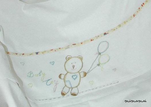 baby lenzuolo di lino federa ricamato bambino orso giocattoli culla passeggino