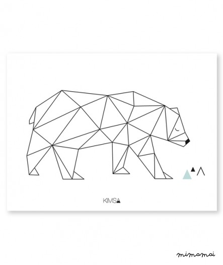 Affiche g&eacute;om&eacute;trique ours