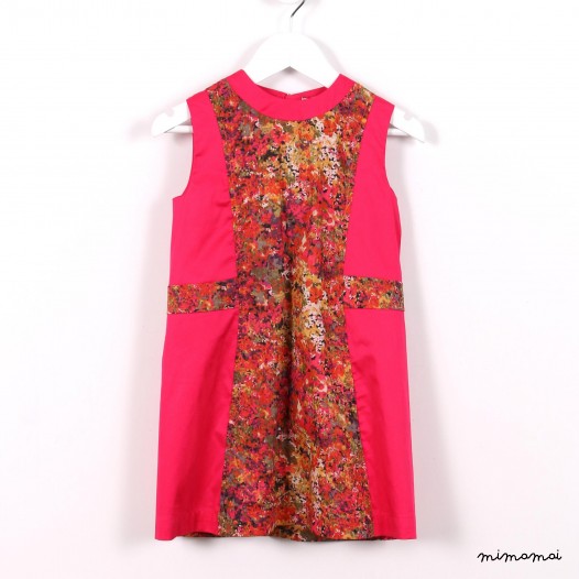 Panelled Dress pink splatter