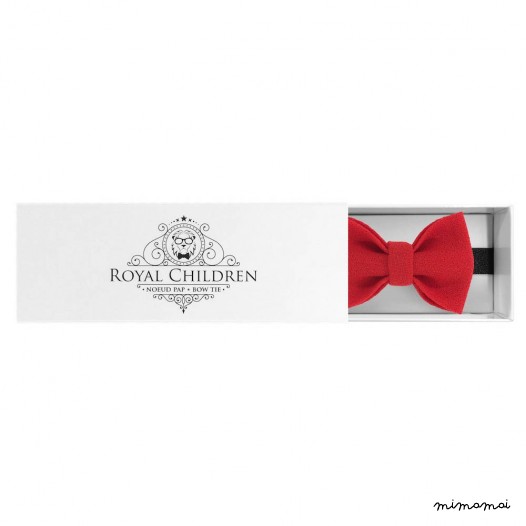Child red bow tie, wool crepe
