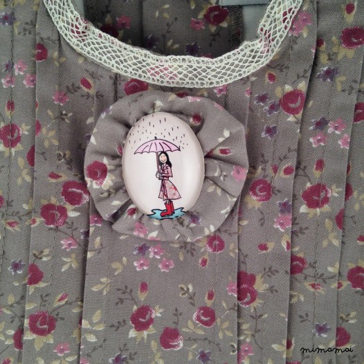 Girls Cotton Dress, Long Sleeve Girls Dress, Warm Cotton Dress in Gray and Purple