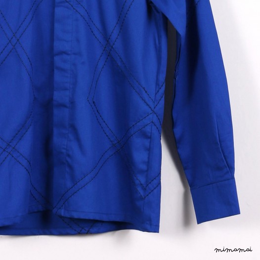 Long-sleeved Stitches Shirt blue