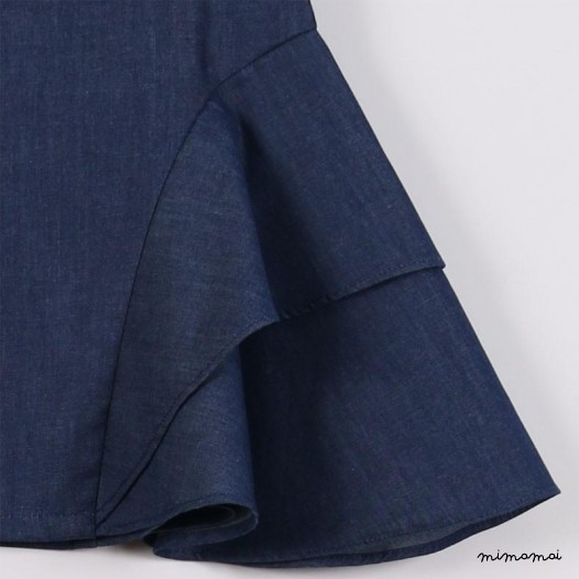 Side Flare Skirt blue denim