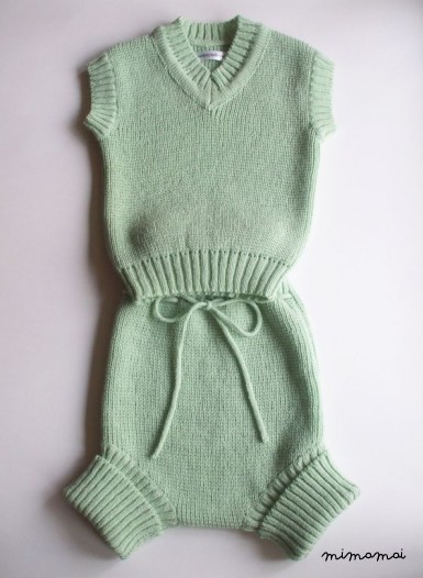 Babies/Children's knitted lambswool Vest and Diaper cover