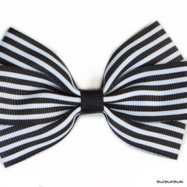 Stripe Bow - Black & White