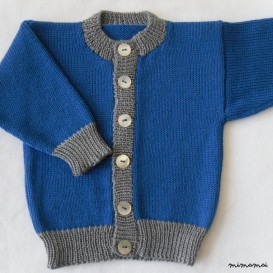 Boys Knit Cardigan - Blue & Grey