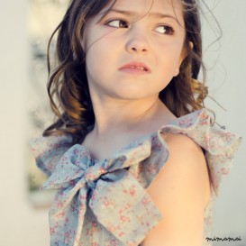 Girl dress, Blue and Coral Flower Frilly Girl&rsquo;s Dress, Flower girl&rsquo;s dress