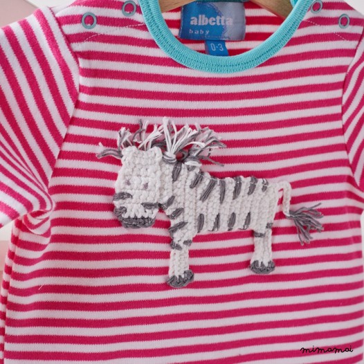 Crochet Zebra babygrow