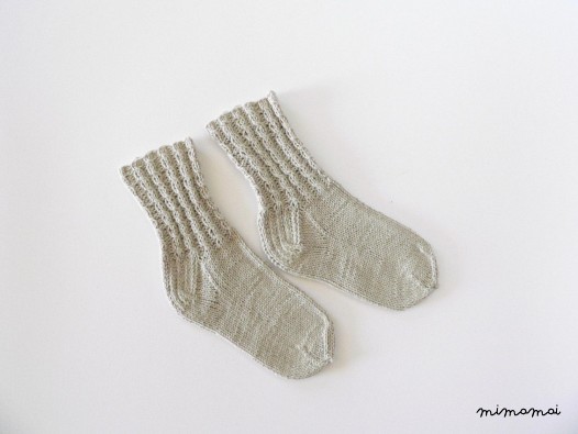 Hand knit baby summer socks - baby cotton socks - newborn socks