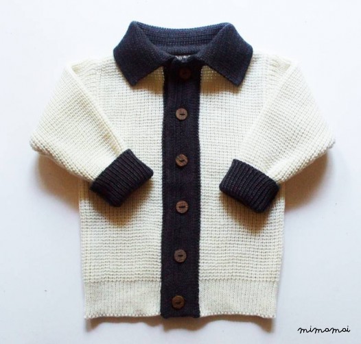 Babies/Children's merino wool collar Cardigan with oak buttons/toddlers/jacket/sweater