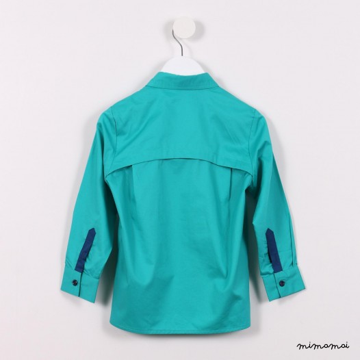 Long-sleeved Pockets Shirt green