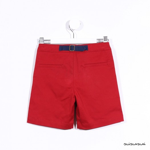 Round Pocket Shorts red and blue