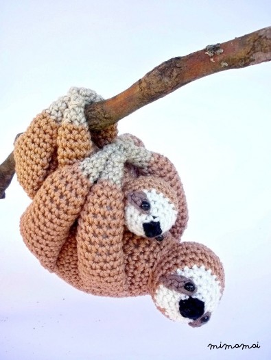 Mother and Baby Sloth Stuffed Animals