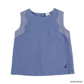 Flower Armhole Top dark denim