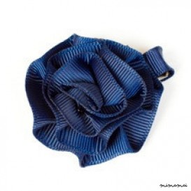 Rosette Hair Clip - Navy Blue