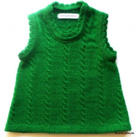 Babygirls/Girls cable knitted lambswool sleeveless Dress