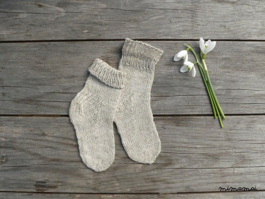 Hand knit baby linen socks - baby summer socks - infant socks