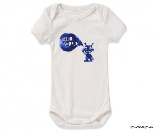 Shortsleeve Bodysuit HELLO WORLD BOYS