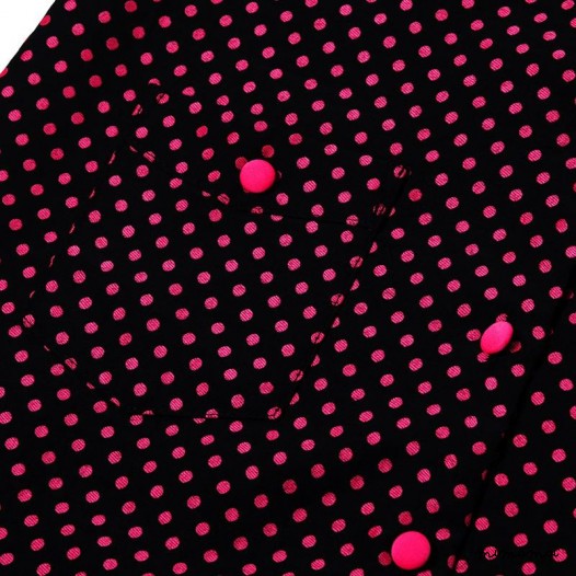Square-Neck Button Down Dress- dots