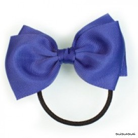 Medium Bow Ponytail Holder - Ink Blue