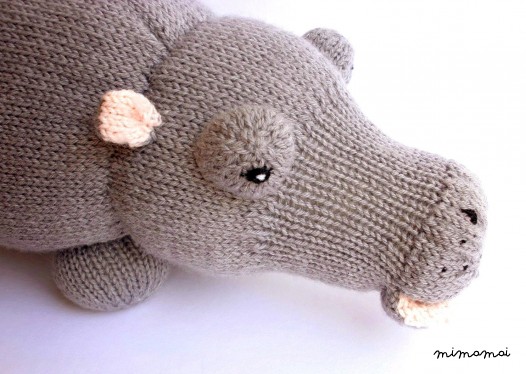 Knitted hippo - Stuffed hippo