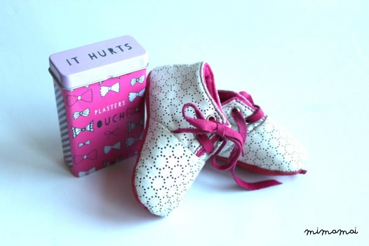 3-6 months Slippers / Baby Shoes Lamb Leather White pink