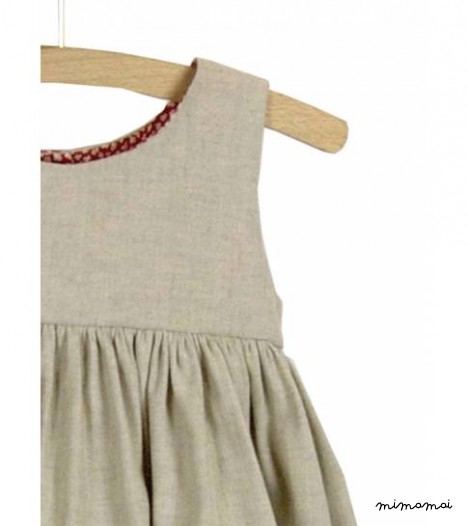Rosie Linen Dress in Red Woodland Print
