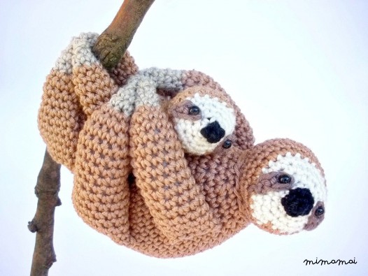 Mother and Baby Sloth Stuffed Animals
