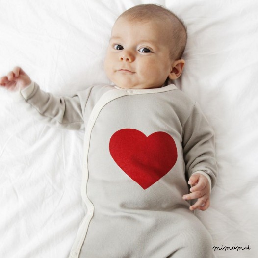 Organic cotton Heart baby romper