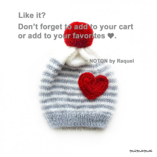 Cuore rosso Beanie, ragazze berretto, cappello di inverno del bambino
