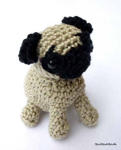 Pug Stuffed Animal, Crochet Pug Dog